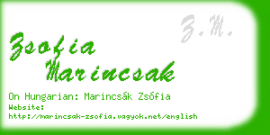 zsofia marincsak business card