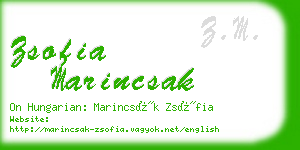 zsofia marincsak business card